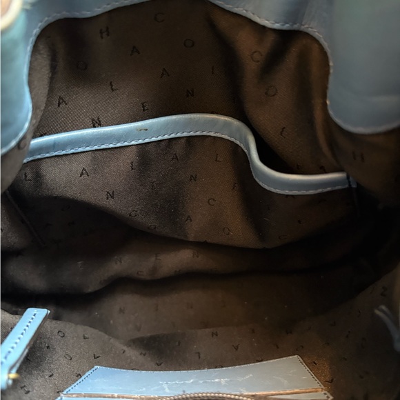 Cole Haan Soft Blue Leather Bucket Crossbody with Braided Drawstrings - Picture 11 of 12